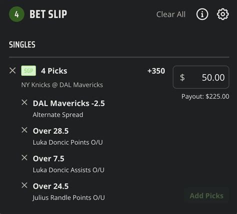 how to turn on same game parlay on draftkings